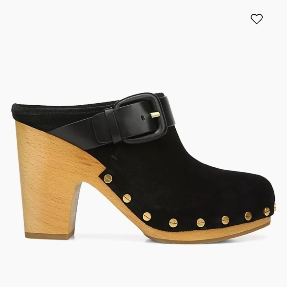 Veronica Beard Dacey Suede Mule Clogs in Black NWOB